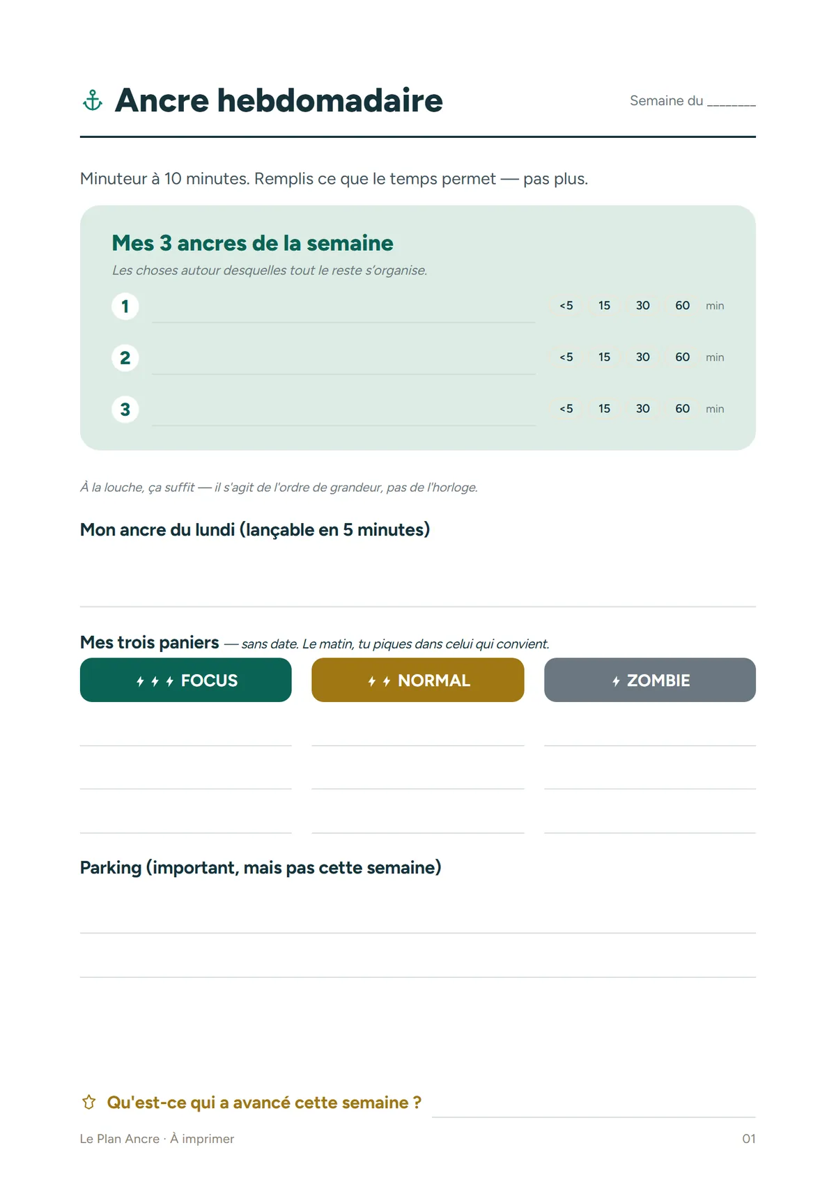 L'ancre hebdomadaire