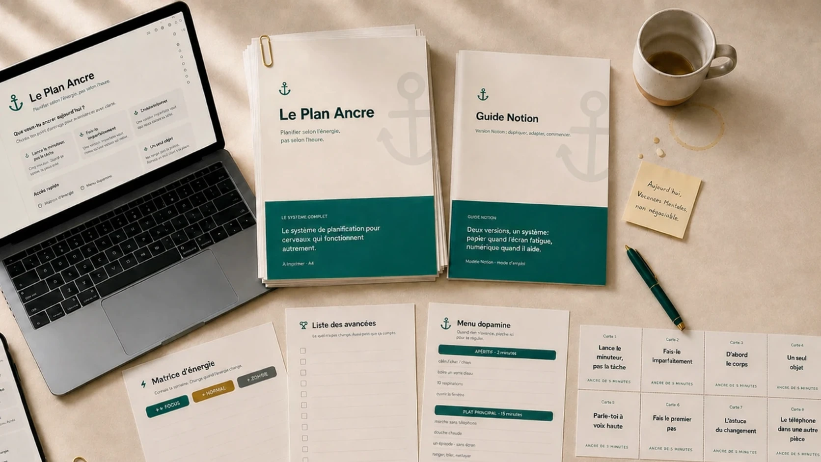 Toutes les pièces du Plan Ancre en un coup d'œil